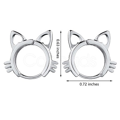 Women Cat Brass Leverback Earrings JE965A-1