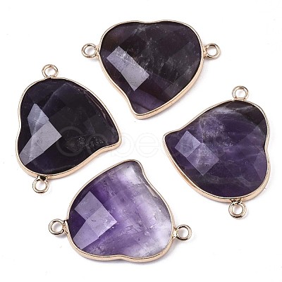 Natural Amethyst Links Connectors G-S359-103B-1
