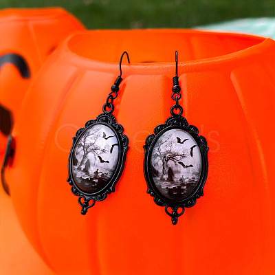 Alloy Glass Dangle Earrings FS-WGFE353-09-1