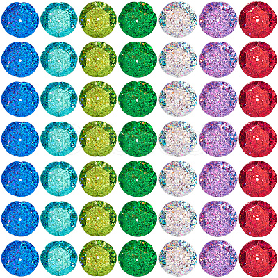 700Pcs 7 Colors UV Plating PVC Plastic Beads FIND-GF0009-55-1