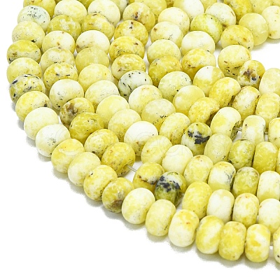 Natural Yellow Turquoise(Jasper) Beads Strands G-P575-A33-8x5mm-1