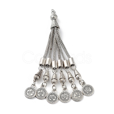 Tibetan Style Alloy Curb Chain Tassel Big Pendants FIND-K013-01AS-03-1