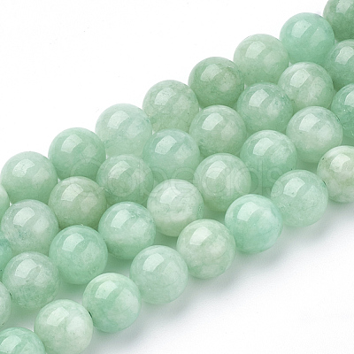 Natural Myanmar Jade/Burmese Jade Beads Strands G-T064-22-8mm-1