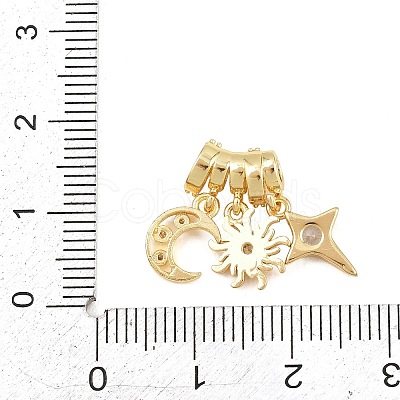 Brass Micro Pave Clear Cubic Zirconia Pendants X-KK-Z151-03G-01-1