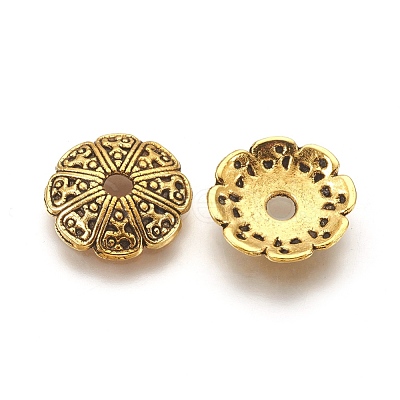 Tibetan Style Alloy Bead Caps GLF1434Y-1
