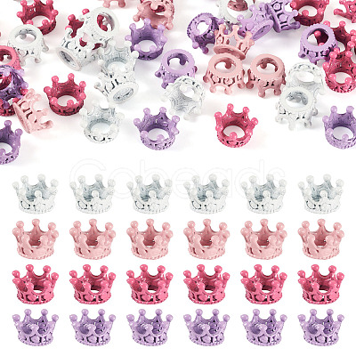 48Pcs 4 Colors Alloy Crown European Beads FIND-TA0010-45-1