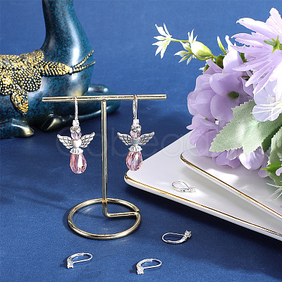 2Pairs 925 Sterling Silver Leverback Earring Findings STER-BBC0007-22-1