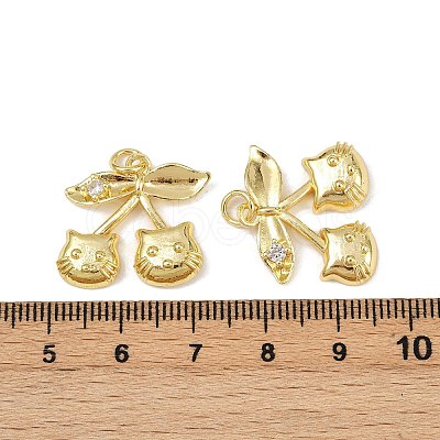 Brass Micro Pave Cubic Zirconia Pendants KK-H072-10G-1