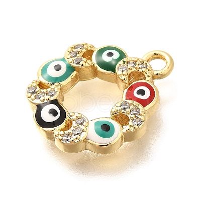 Brass Micro Pave Cubic Zirconia Pendants KK-U048-11G-1