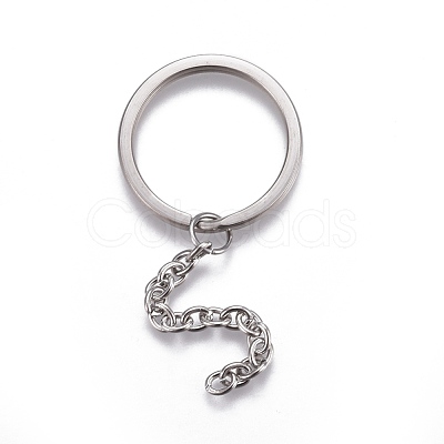Tarnish Resistant 304 Stainless Steel Split Key Ring Clasps STAS-L226-009C-1