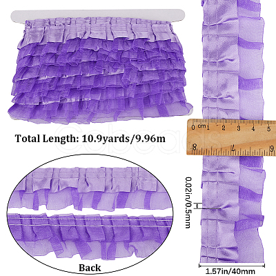 Satin Organza Pleated Ribbons ORIB-GF0001-06B-1
