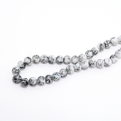 Baking Paint Glass Beads Strands FGLA-WH0001-01A-1