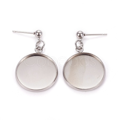 Tarnish Resistant 304 Stainless Steel Stud Earring Settings STAS-L226-019D-P-1