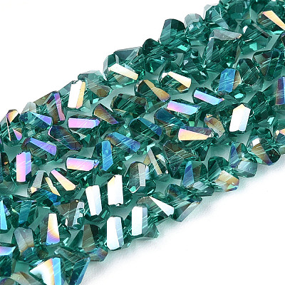 Electroplate Transparent Glass Beads Strands GLAA-N021-4mm-05-1