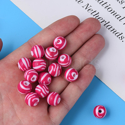 Opaque Striped Acrylic Beads MACR-S373-27A-03-1