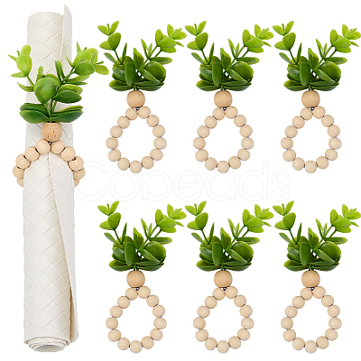 6Pcs PVC Leaf Napkin Rings AJEW-GF0011-03C-1