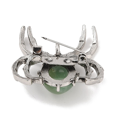 Natural Green Aventurine Brooches G-A224-01AS-01-1