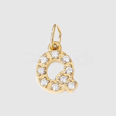 Stainless Steel Cubic Zirconia Pendants with Jump Rings FIND-PW0024-08Q-1