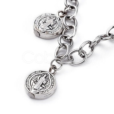 Religion Alloy Charm Bracelets BJEW-JB04647-1