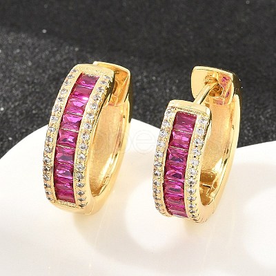 Brass Micro Pave Cubic Zirconia Hoop Earrings KK-CBA8324-06G-02-1