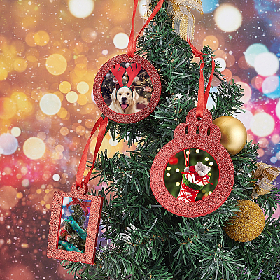 Non Woven Fabric Glitter Photo Frame Card HJEW-GF0001-24-1