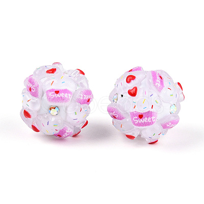 Round Resin Beads RESI-T059-02B-1