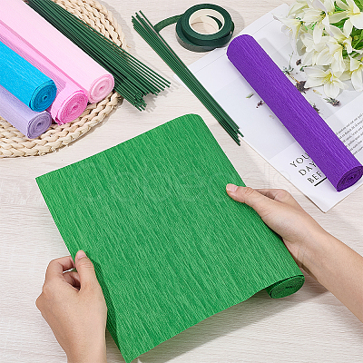 6 Rolls 6 Colors Handmade Crepe Paper DIY-CP0012-89A-1