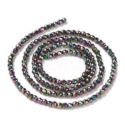 Electroplate Glass Beads Strands GLAA-H021-01A-FP14-1
