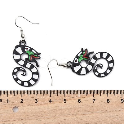 Alloy Dragon Dangle Earrings EJEW-R011-01P-1