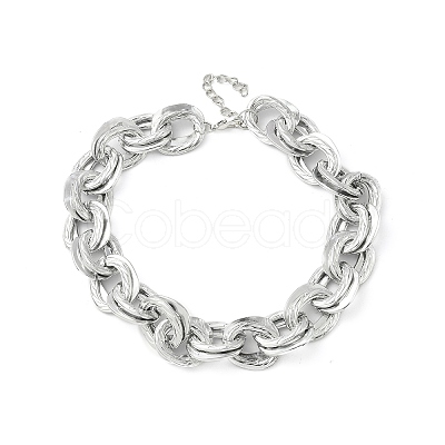 Unisex Thick Aluminum Double Link Chains Necklaces NJEW-V006-01P-1