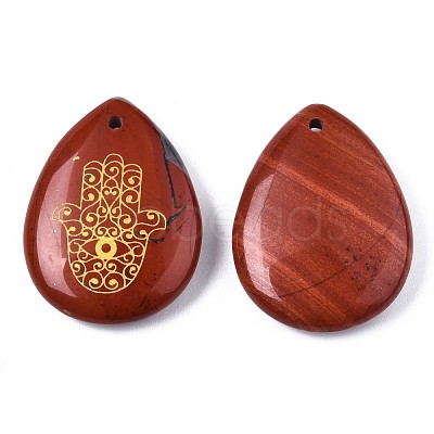 Natural Red Jasper Pendants G-T122-73K-1
