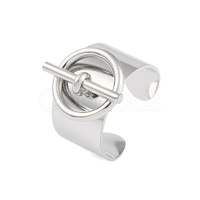 Non-Tarnish 304 Stainless Steel Circular & Rod-shaped Open Cuff Rings RJEW-C095-01P-1