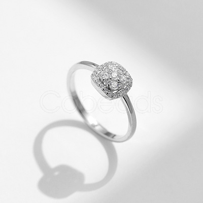 Rhodium Plated 925 Sterling Silver Moissanite Finger Rings for Women WG1C4E3-04-1