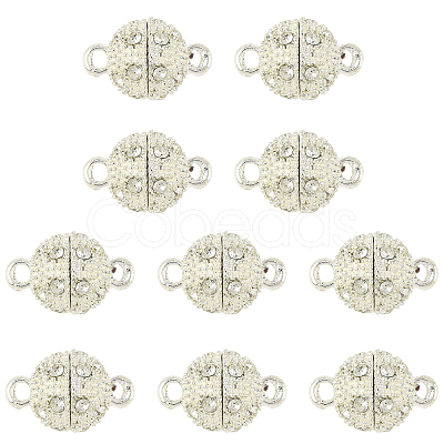 10 Bags Alloy Rhinestone Magnetic Clasps RB-FS0001-08S-1