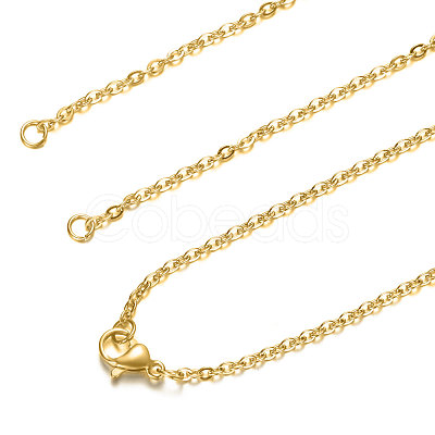 304 Stainless Steel Cable Chain Necklace Making STAS-T040-PJ208-2-46-1