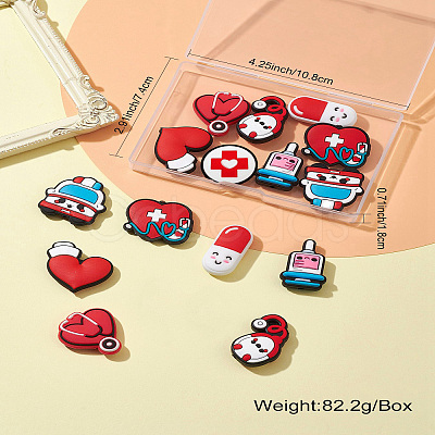 16Pcs 8 Styles Medicine Food Grade Eco-Friendly Silicone Beads SIL-CJ0001-23-1