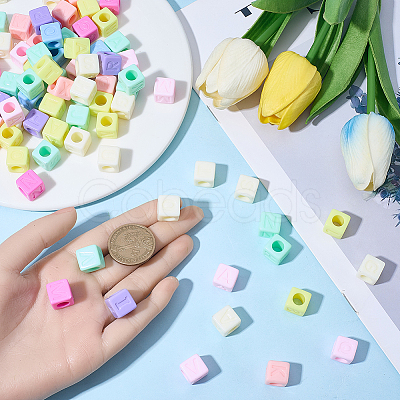 100Pcs Opaque Acrylic European Beads MACR-SP0002-16-1