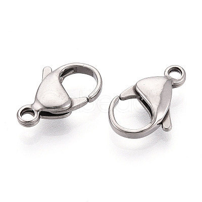 304 Stainless Steel Lobster Claw Clasps STAS-T065-17mm-34P-1
