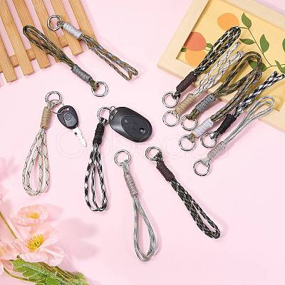 12Pcs 6 Colors Polyester & Spandex Parachute Cord Pendant Decorations HJEW-SZ00128-1