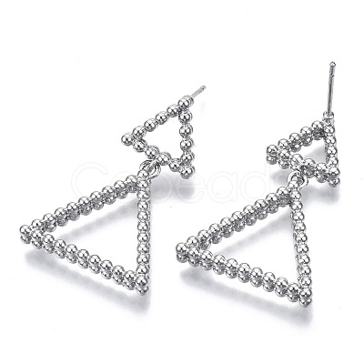 Brass Dangle Stud Earring KK-N232-106P-NF-1