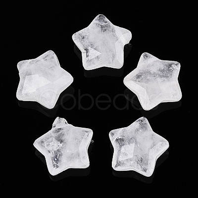Natural Quartz Crystal Charms G-H241-04K-1