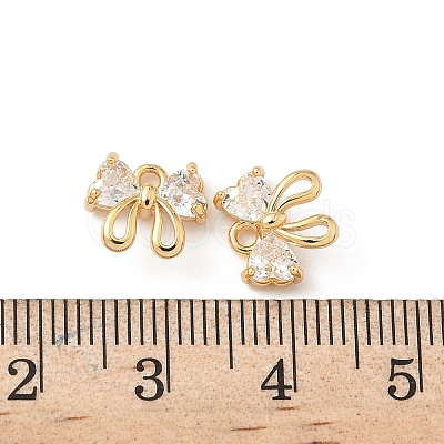 Brass Micro Pave Cubic Zirconia Charms KK-C099-03G-1