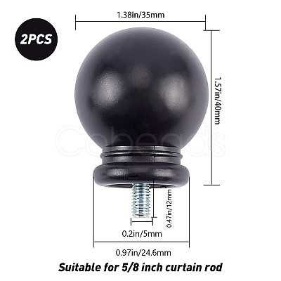 2Pcs ABS Plastic Curtain Rod Head FIND-GF0001-59B-1