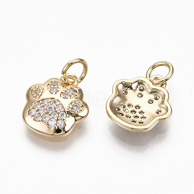 Brass Micro Pave Clear Cubic Zirconia Charms RJEW-T063-38G-NF-1
