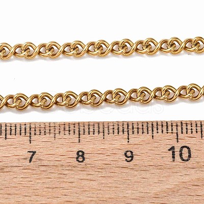 3.8MM 304 Stainless Steel Twisted Chain Necklaces NJEW-P346-02G-1