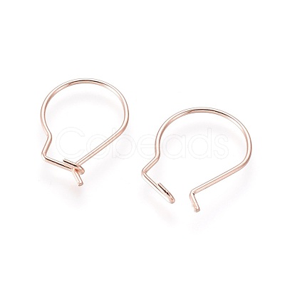 304 Stainless Steel Hoop Earrings Findings STAS-H436-02RG-1
