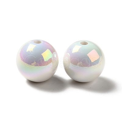 UV Plating Rainbow Iridescent Acrylic Beads PACR-D070-01F-1