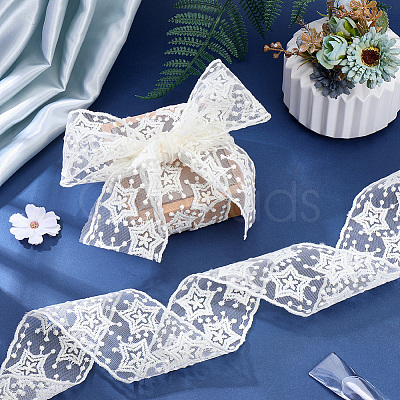 10Yards Polyester Embroidery Mesh Flower Lace Ribbon OCOR-GF0005-41D-1