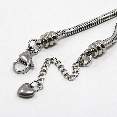 Tarnish Resistant 304 Stainless Steel European Round Snake Chains Bracelets X-STAS-J015-06-1