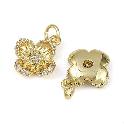 Brass Micro Pave Cubic Zirconia Pendants KK-I358-063G-E-1